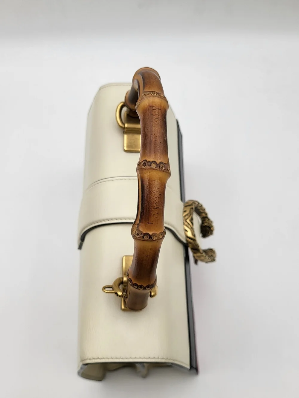 GUCCI Calfskin Bamboo Medium Dionysus Top Handle Bag Red White Blue. Auth. w/COA